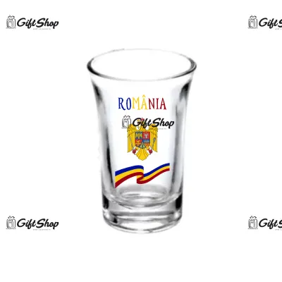 Romania stema si steag, pahar shout, model 54b